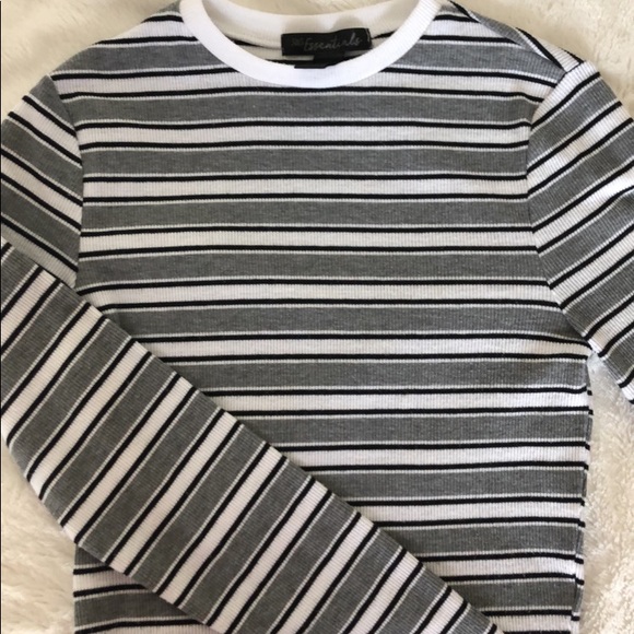 stripped cropped long sleeve - Picture 1 of 1